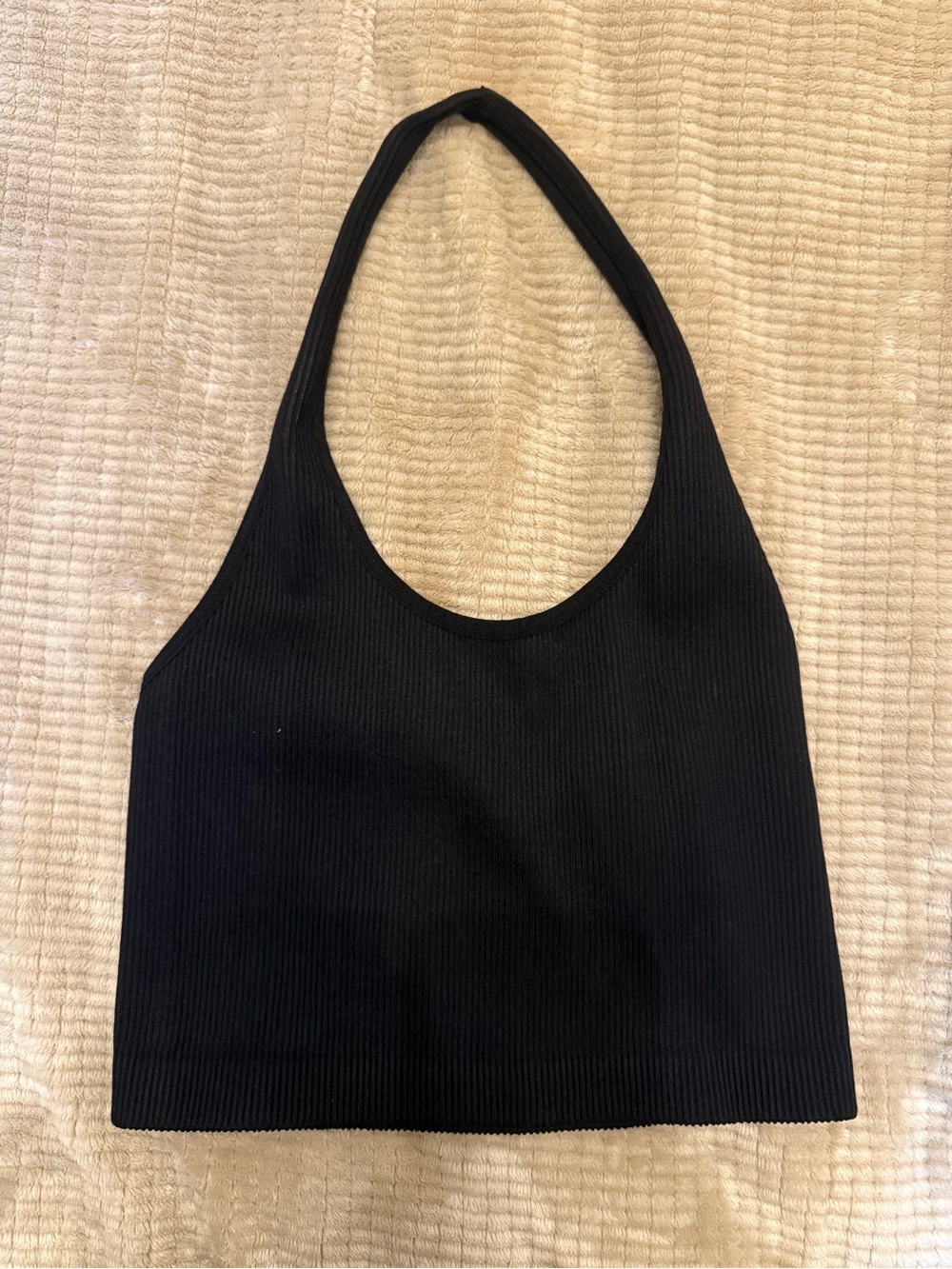 Black Ribbed halter top